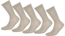 Tiedtke-Medical Herren-Socken - Atmungsaktive Anti-Geruch-Socken mit antibakterieller Oberflächenveredelung - 5 Paar, Beige, Größe 43-46 von Tiedtke-Medical