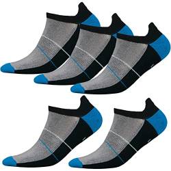 Tiedtke-Medical Sportsneaker-Socken Mini - Antibakterielle Sneakersocken für Damen & Herren - 5 Paar, Schwarz-Blau, Größe 44-46 von Tiedtke-Medical