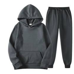 Tielag Herren Y2K Jogginganzug Trainingsanzug, Corteiz 2 Piece Hoodie Sporthose, Damen Sportanzug, Unisex Anzug Set mit Hoodie und Hose Sportbekleidung Laufanzug, Tracksuit, Grau, M von Tielag