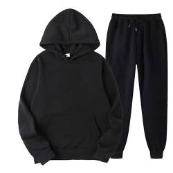 Tielag Herren Y2K Jogginganzug Trainingsanzug, Corteiz 2 Piece Hoodie Sporthose, Damen Sportanzug, Unisex Anzug Set mit Hoodie und Hose Sportbekleidung Laufanzug, Tracksuit, Schwarz, M von Tielag