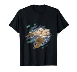 Otter Shirt Damen Otterliebhaber Geschenk Riesenotter Frauen T-Shirt von Tier Shirts & Tierliebhaber Bekleidung