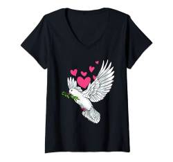 Damen Friedenstaube Geschenk Vogel Taube T-Shirt mit V-Ausschnitt von Tier T-Shirts & Geschenkideen