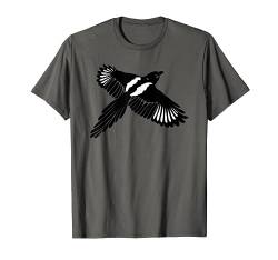 Elster Vogel Shirt mit großen Flügeln. Tolles Tier Design. T-Shirt von Tiere und Wildnis Designs von Christine Krahl