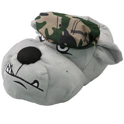 Tierhausschuhe Hausschuhe Hund Army, Grau, 41/42, TH-BAG von Tierhausschuhe