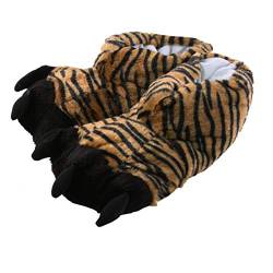 Tierhausschuhe Hausschuhe Tiger, Schwarz, 45/46, TH-TIGERCLAW von Tierhausschuhe