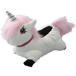 Tierhausschuhe Unisex Hausschuhe Einhorn, Weiß, 35/37, AS20-004 von Tierhausschuhe