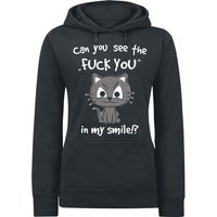 Tierisch Kapuzenpullover - Can You See The Fuck You In My Smile!? - XS bis XXL - für Damen - Größe XS - schwarz von Tierisch