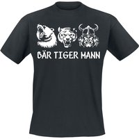 Tierisch T-Shirt - Bär Tiger Mann - S bis 4XL - für Männer - Größe S - schwarz von Tierisch