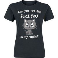 Tierisch T-Shirt - Can You See The Fuck You In My Smile!? - S bis 3XL - für Damen - Größe 3XL - schwarz von Tierisch