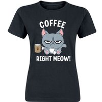 Tierisch T-Shirt - Coffee Right Meow! - S bis XXL - für Damen - Größe M - schwarz von Tierisch