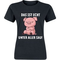 Tierisch T-Shirt - Das ist echt unter aller Sau! - S bis XXL - für Damen - Größe S - schwarz von Tierisch