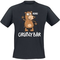 Tierisch T-Shirt - Grüßly Bär - S bis 4XL - für Männer - Größe S - schwarz von Tierisch