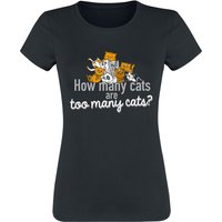 Tierisch T-Shirt - How many cats are too many cats? - S bis XL - für Damen - Größe XL - schwarz von Tierisch