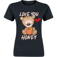 Tierisch T-Shirt - Love You Honey - S bis XXL - für Damen - Größe XL - schwarz von Tierisch