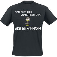 Tierisch T-Shirt - Man muss hier sympathisch sein? - M bis XXL - für Männer - Größe L - schwarz von Tierisch