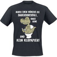 Tierisch T-Shirt - Manch einem wünsche ich Dauerdruchfall,... - M bis 3XL - für Männer - Größe XL - schwarz von Tierisch