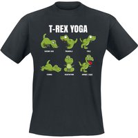 Tierisch T-Shirt - T-Rex Yoga - M bis L - für Männer - Größe L - schwarz von Tierisch