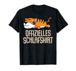 Offizielles Schlafshirt Pyjama Nachthemd Tiger Fun Geschenk T-Shirt von Tiger Lustig Geschenkidee Langschläfer Faulenzer