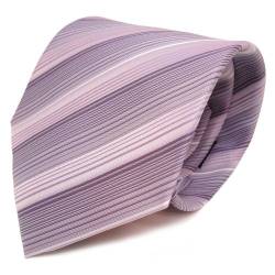 Elegante Designer Krawatte lila violett pastellviolett weiss gestreift - Schlips Binder Tie von TigerTie