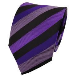 Schicke Krawatte lila dunkellila violett schwarz gestreift - Tie Binder von TigerTie