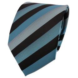 Schicke Krawatte türkis wasserblau mint schwarz gestreift - Tie Binder von TigerTie