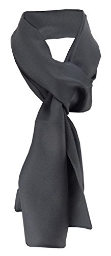 TigerTie Damen Chiffon Halstuch schwarz Uni Gr. 160 cm x 36 cm - Schal von TigerTie