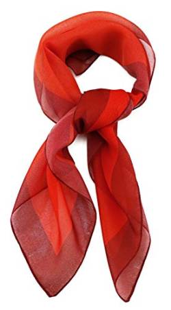 TigerTie Damen Chiffon Nickituch in rot dunkelrot mit Bordüre - Größe 58 cm x 58 cm von TigerTie