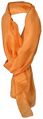 TigerTie Damen Seidenschal in orange einfarbig - Schal Gr. 180 x 50 cm von TigerTie