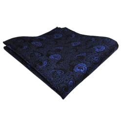 TigerTie Designer Einstecktuch in blau dunkelblau schwarz Paisley gemustert von TigerTie