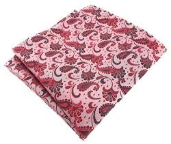 TigerTie Designer Einstecktuch in rot weinrot rosa anthrazit Paisley gemustert von TigerTie