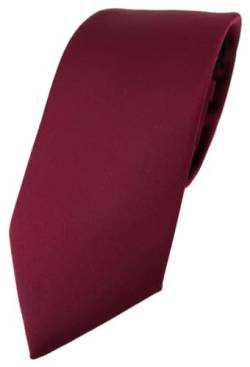 TigerTie Designer Krawatte in bordeaux einfarbig Uni - Tie Schlips von TigerTie