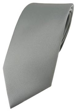 TigerTie Designer Krawatte in grau einfarbig Uni - Tie Schlips von TigerTie