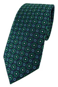 TigerTie Designer Krawatte in grün blau silber schwarz gemustert von TigerTie