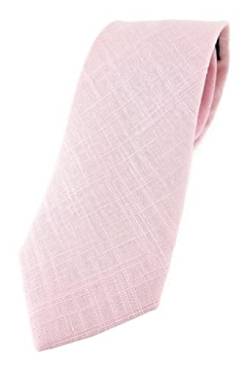 TigerTie Designer Krawatte in rosa Uni - 100% Leinen - Krawattenbreite 7,5 cm von TigerTie