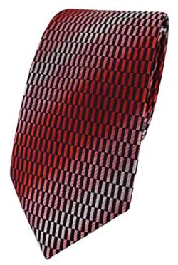 TigerTie Designer Krawatte in rot verkehrsrot rose schwarz silber grau gemustert von TigerTie