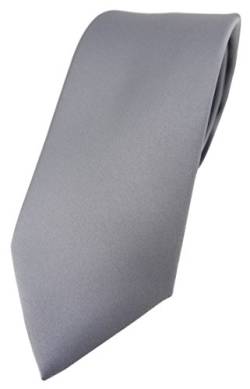 TigerTie Designer Krawatte in silbergrau einfarbig Uni - Tie Schlips von TigerTie