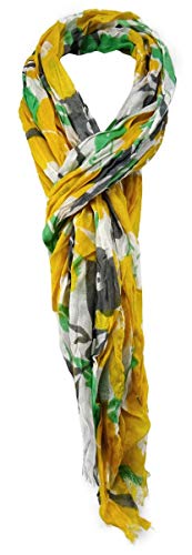 TigerTie - Designer Schal in gelb grün grau anthrazit gemustert von TigerTie