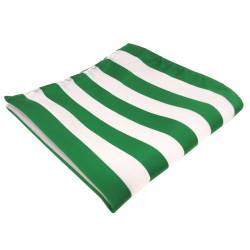 TigerTie Einstecktuch in grün leuchtgrün weiß gestreift - Tuch 100% Polyester von TigerTie