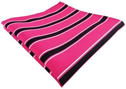 TigerTie Einstecktuch in pink rosa schwarz weiß gestreift - Stecktuch Tuch von TigerTie