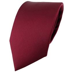 TigerTie Satin Seidenkrawatte in bordeaux einfarbig Uni - Krawatte 100% Seide von TigerTie