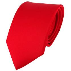 TigerTie Satin Seidenkrawatte in verkehrsrot einfarbig Uni - Krawatte 100% Seide von TigerTie