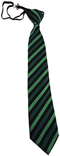 TigerTie Security Sicherheits Krawatte grün dunkelgrün schwarz gestreift - vorgebunden mit Gummizug von TigerTie