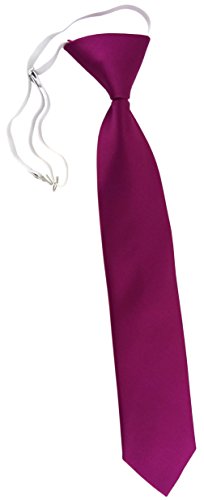 TigerTie Security Sicherheits Krawatte in magenta Uni einfarbig - vorgebunden mit Gummizug in weiss von TigerTie