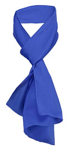 TigerTie Sehr feiner Chiffon Schal in blau royalblau Uni - Gr. 130 x 30 cm - Halstuch von TigerTie