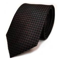TigerTie Seidenkrawatte braun dunkelbraun schwarz gemustert - Krawatte Seide Tie von TigerTie