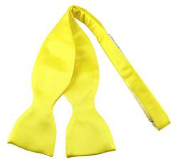 TigerTie Selbstbinder Seidenfliege in gelb zitronengelb einfarbig Uni, Spitzenqualität, Querbinder 100% Seide + Aufbewahrungsbox von TigerTie