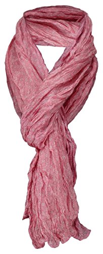 TigerTie gecrashter Seidenschal in rosa grau gemustert - 100% Seide -160 x 50 cm von TigerTie