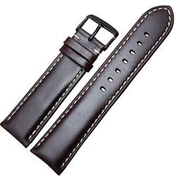 Echtes Leder-Uhrenarmband-Bügel Schwarz Dunkelbraun 18 19 20 21 22 24mm Uhrenarmbänder Männer Frauen poliert Buckle von TikTako