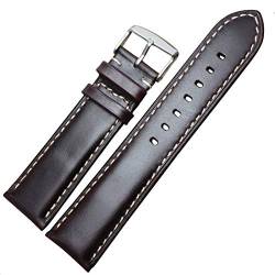 Echtes Leder-Uhrenarmband-Bügel Schwarz Dunkelbraun 18 19 20 21 22 24mm Uhrenarmbänder Männer Frauen poliert Buckle von TikTako