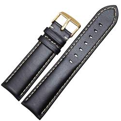 Echtes Leder-Uhrenarmband-Bügel Schwarz Dunkelbraun 18 19 20 21 22 24mm Uhrenarmbänder Männer Frauen poliert Buckle von TikTako